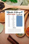 Double a Recipe - Kitchen Art Theme - Why Not Mom