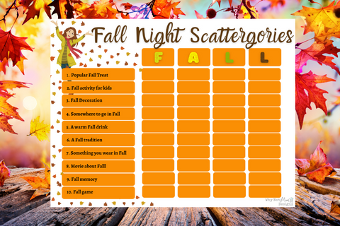 Fall Night Scattergories - Why Not Mom