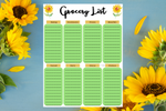 Grocery List - Sunflower Theme - Why Not Mom
