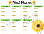 7 Day Meal Planner -Sunflower Theme - Why Not Mom