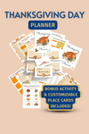 Thanksgiving Day Planner Checklist printable, to do list event planner menu recipe keeper swap