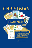 Christmas planner with 18 pages and 4 different cover page options and a Christmas themed scavenger hunt too!